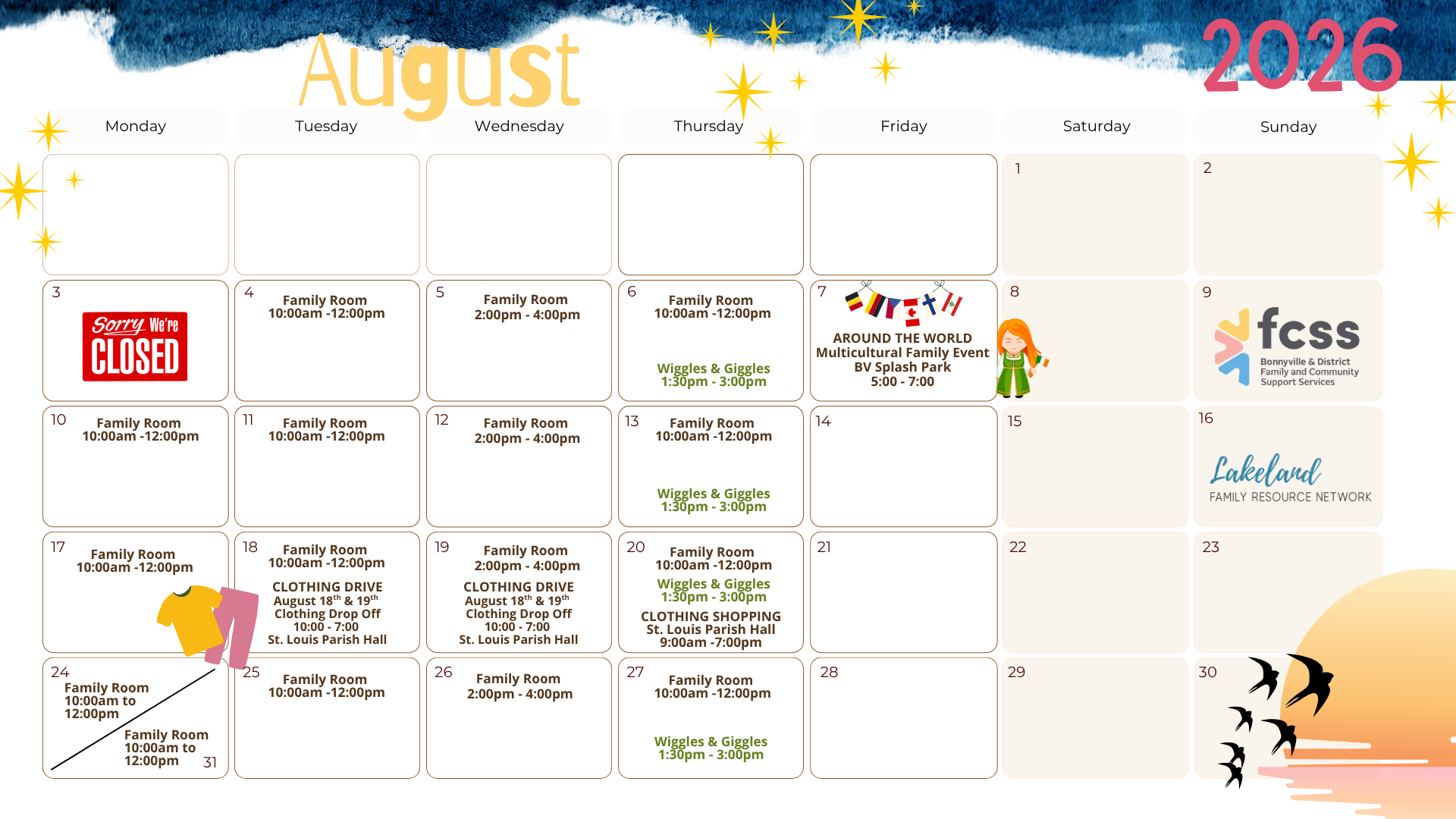 August Calendar